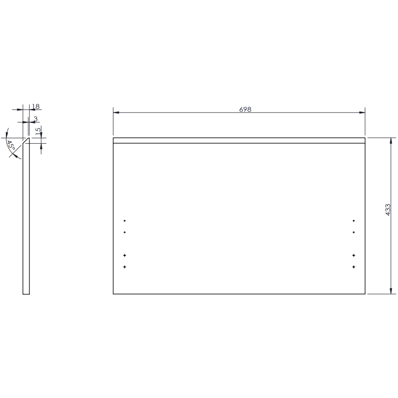Mexen Rivel meuble de salle de bain sous lavabo 70 cm avec plateau, 1 tiroir, rainuré, gris mat - 91A20-07047-1-BFC62