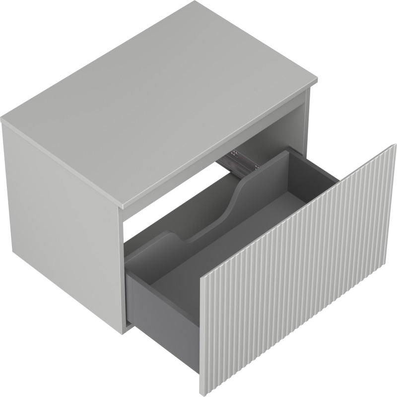 Mexen Rivel armoire de salle de bain sous lavabo 70 cm avec plateau, 1 tiroir, cannelé, gris mat - 91A20-07047-1-BFC62