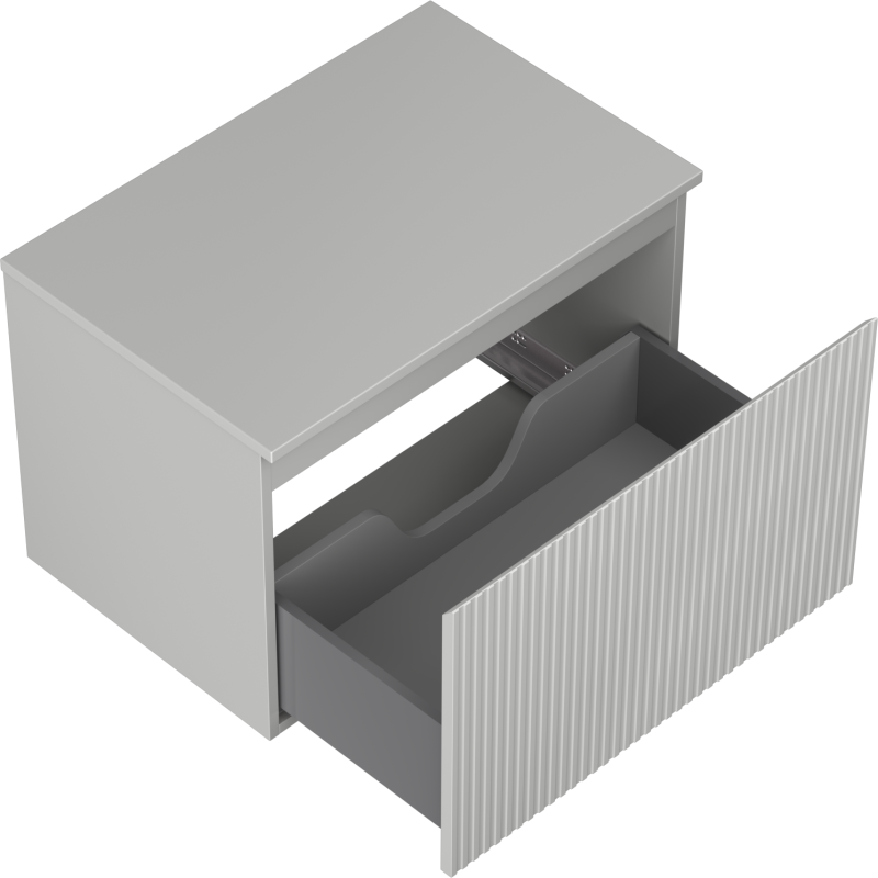 Mexen Rivel meuble de salle de bain sous lavabo 70 cm avec plateau, 1 tiroir, rainuré, gris mat - 91A20-07047-1-BFC62