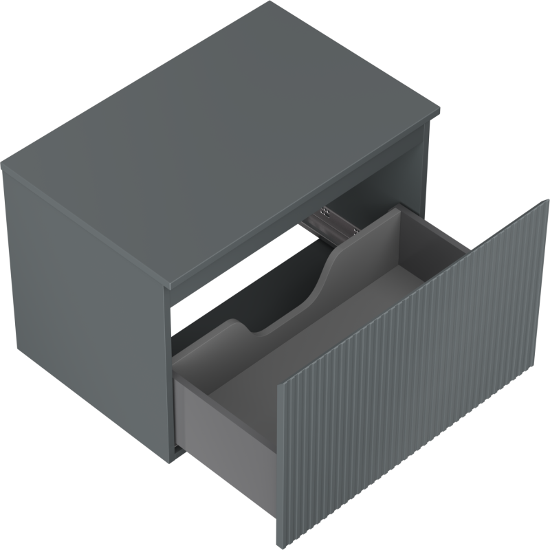 Mexen Rivel meuble de salle de bain sous lavabo 70 cm avec plateau, 1 tiroir, rainuré, graphite mat - 91A20-07047-1-BFC66
