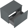 Mexen Rivel meuble de salle de bain sous lavabo 70 cm avec plateau, 1 tiroir, rainuré, graphite mat - 91A20-07047-1-BFC66