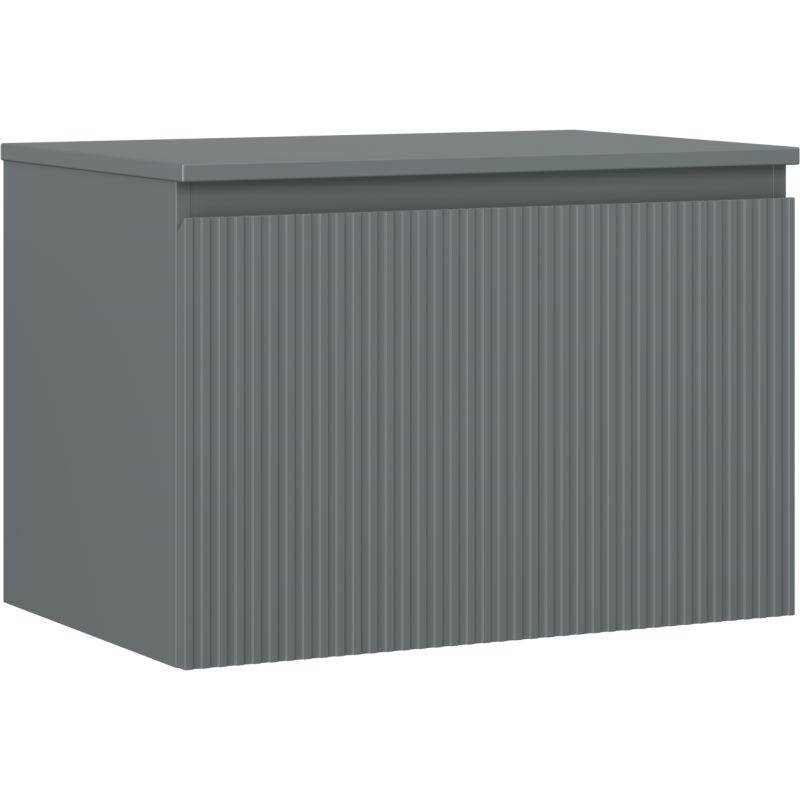 Mexen Rivel meuble de salle de bain sous lavabo 70 cm avec plateau, 1 tiroir, rainuré, graphite mat - 91A20-07047-1-BFC66