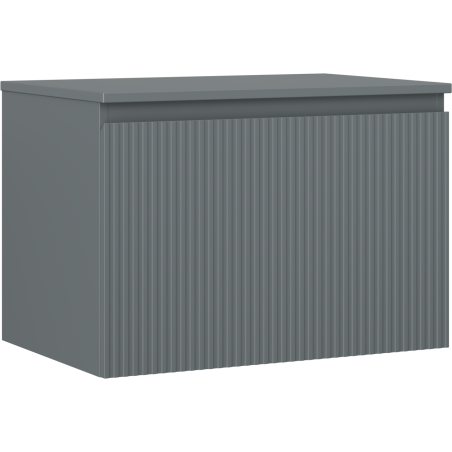 Mexen Rivel meuble de salle de bain sous lavabo 70 cm avec plateau, 1 tiroir, rainuré, graphite mat - 91A20-07047-1-BFC66