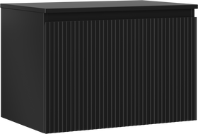 Mexen Rivel armoire de salle de bain sous-vasque 70 cm avec plateau, 1 tiroir, rainuré, noir mat - 91A20-07047-1-BFC71