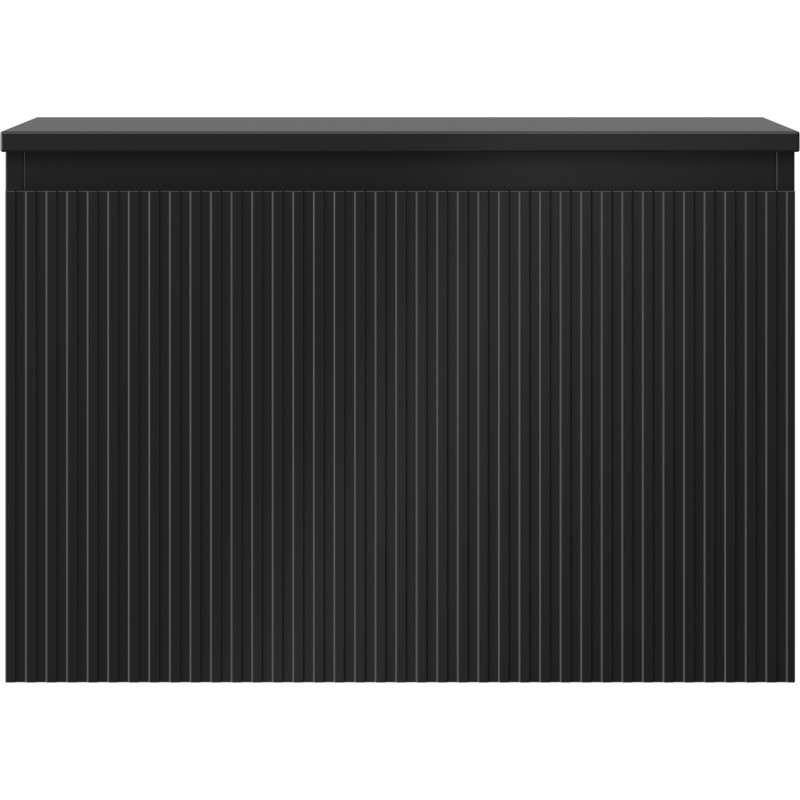 Mexen Rivel meuble sous-lavabo 70 cm avec plateau, 1 tiroir, rainuré, noir mat - 91A20-07047-1-BFC71