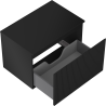 Mexen Rivel meuble sous-lavabo 70 cm avec plateau, 1 tiroir, rainuré, noir mat - 91A20-07047-1-BFC71