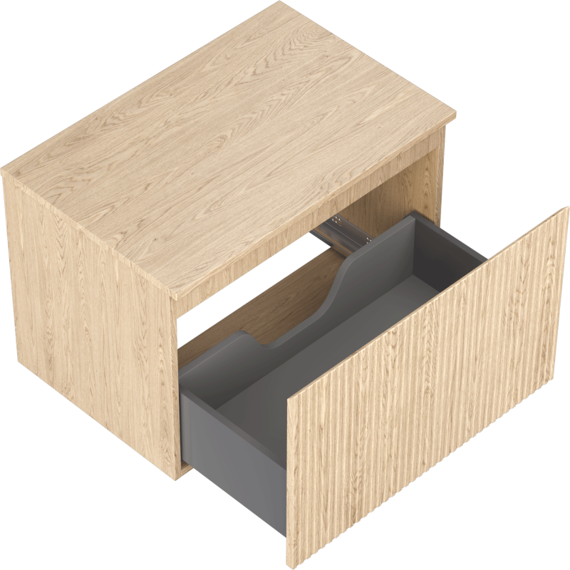 Mexen Rivel meuble de salle de bain sous-vasque 70 cm avec plateau, 1 tiroir, rainuré, chêne - 91A20-07047-1-BFC81
