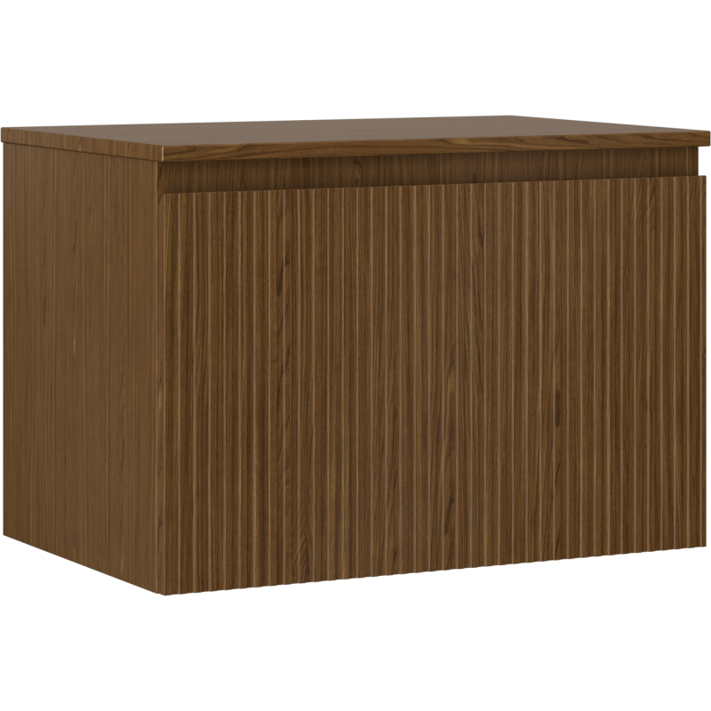 Mexen Rivel meuble de salle de bain sous lavabo 70 cm avec plateau, 1 tiroir, rainuré, noyer - 91A20-07047-1-BFC86