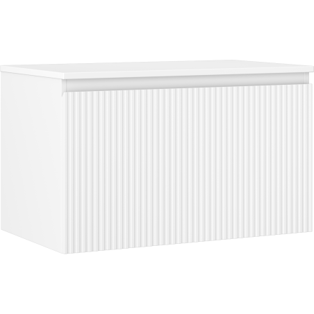 Mexen Rivel meuble de salle de bain sous-lavabo 80 cm avec plateau, 1 tiroir, rainuré, blanc mat - 91A20-08047-1-BFC01