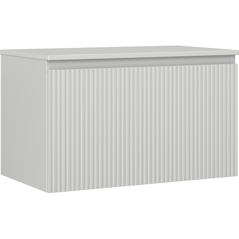 Mexen Rivel meuble de salle de bain sous lavabo 80 cm avec plateau, 1 tiroir, rainuré, gris mat - 91A20-08047-1-BFC62