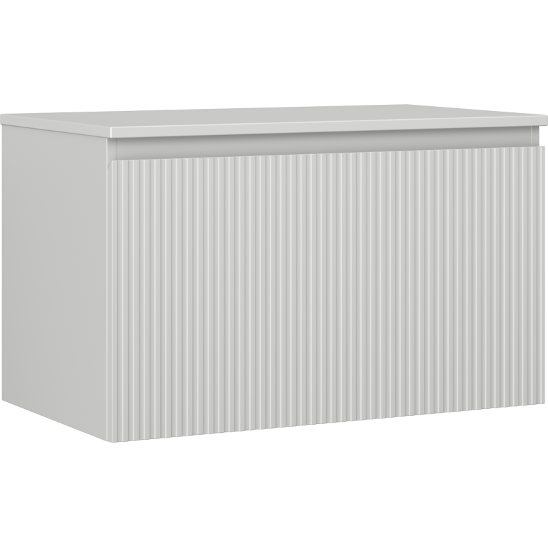 Mexen Rivel meuble de salle de bains sous lavabo 80 cm avec plateau, 1 tiroir, rainuré, gris mat - 91A20-08047-1-BFC62
