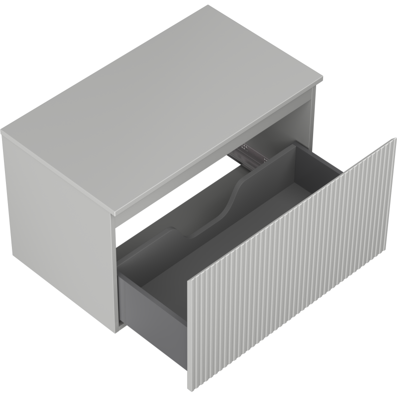 Mexen Rivel meuble de salle de bains sous lavabo 80 cm avec plateau, 1 tiroir, rainuré, gris mat - 91A20-08047-1-BFC62