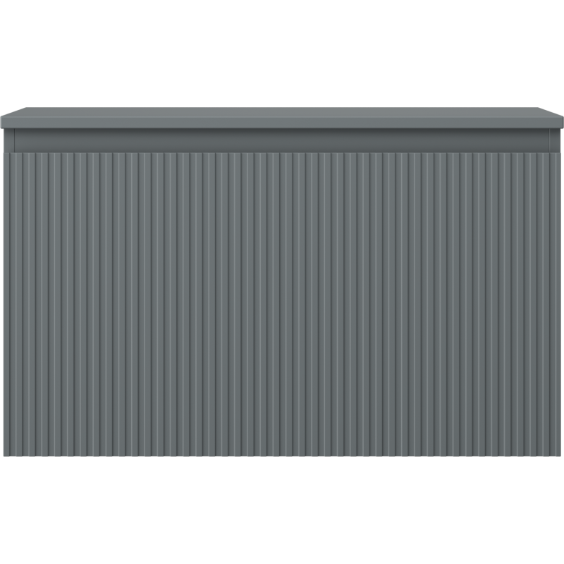 Mexen Rivel meuble de salle de bain sous lavabo 80 cm avec plateau, 1 tiroir, rainuré, graphite mat - 91A20-08047-1-BFC66