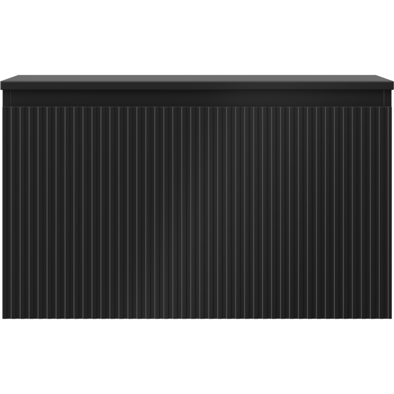 Mexen Rivel meuble de salle de bain sous lavabo 80 cm avec plateau, 1 tiroir, rainuré, noir mat - 91A20-08047-1-BFC71