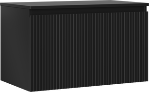 Mexen Rivel meuble de salle de bain sous lavabo 80 cm avec plateau, 1 tiroir, rainuré, noir mat - 91A20-08047-1-BFC71