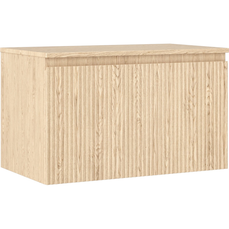 Mexen Rivel meuble de salle de bain sous-lavabo 80 cm avec plateau, 1 tiroir, rainuré, chêne - 91A20-08047-1-BFC81