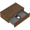 Mexen Rivel meuble de salle de bain sous lavabo 80 cm avec plateau, 1 tiroir, rainuré, noyer - 91A20-08047-1-BFC86