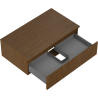 Mexen Rivel meuble de salle de bain sous-vasque 80 cm avec plateau, 1 tiroir, rainuré, noyer - 91A20-08047-1-BFC86