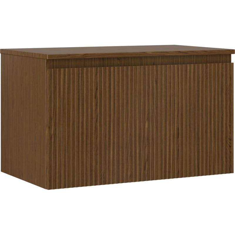 Mexen Rivel meuble de salle de bain sous lavabo 80 cm avec plateau, 1 tiroir, rainuré, noyer - 91A20-08047-1-BFC86