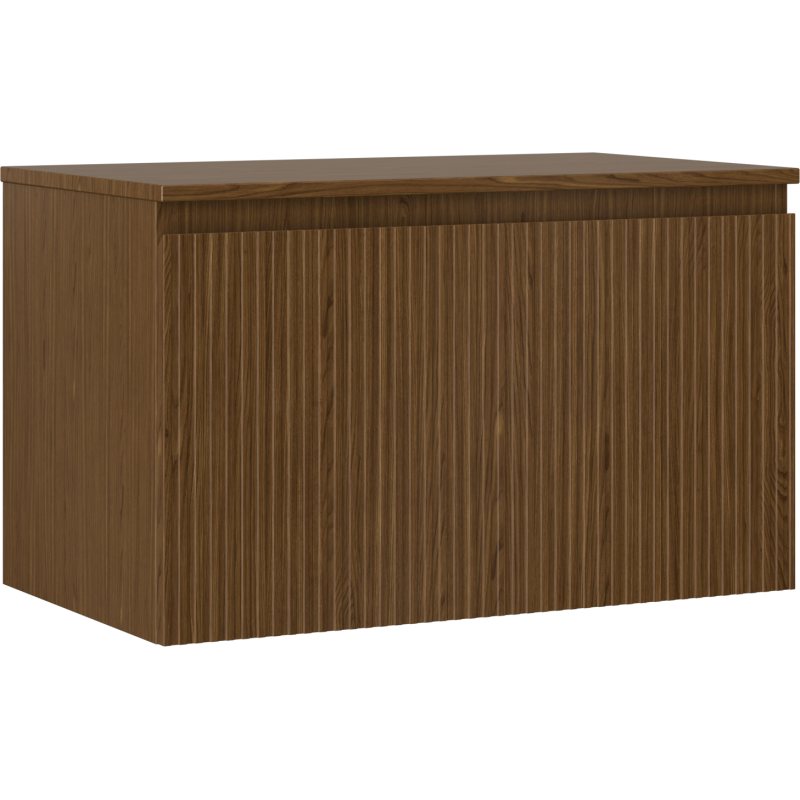Mexen Rivel meuble de salle de bain sous-vasque 80 cm avec plateau, 1 tiroir, rainuré, noyer - 91A20-08047-1-BFC86
