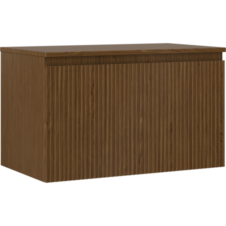 Mexen Rivel meuble de salle de bain sous-vasque 80 cm avec plateau, 1 tiroir, rainuré, noyer - 91A20-08047-1-BFC86