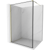 Mexen Kioto paroi de douche Walk-in 60 x 200 cm, cadre noir 8 mm, dorée - 800-060-101-50-70