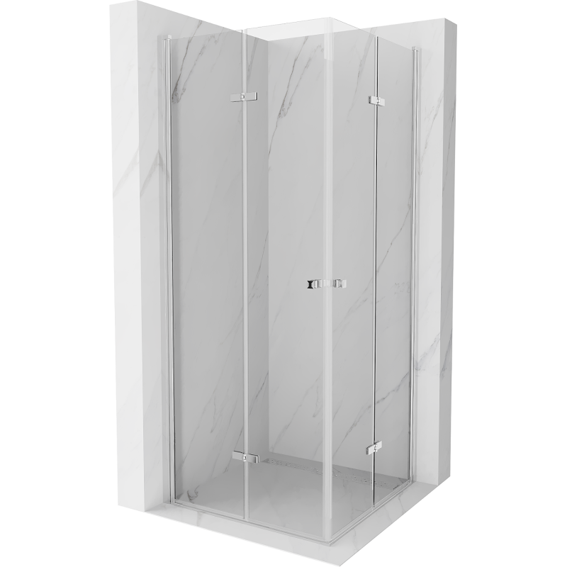 Mexen Lima Duo cabine de douche pliante 80 x 80 cm, transparent, chrom - 856-080-080-02-00