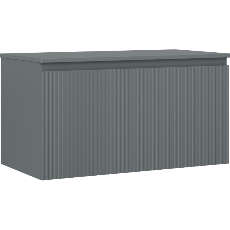 Mexen Rivel meuble de salle de bain sous lavabo 90 cm avec plateau, 1 tiroir, rainuré, graphite mat - 91A20-09047-1-BFC66