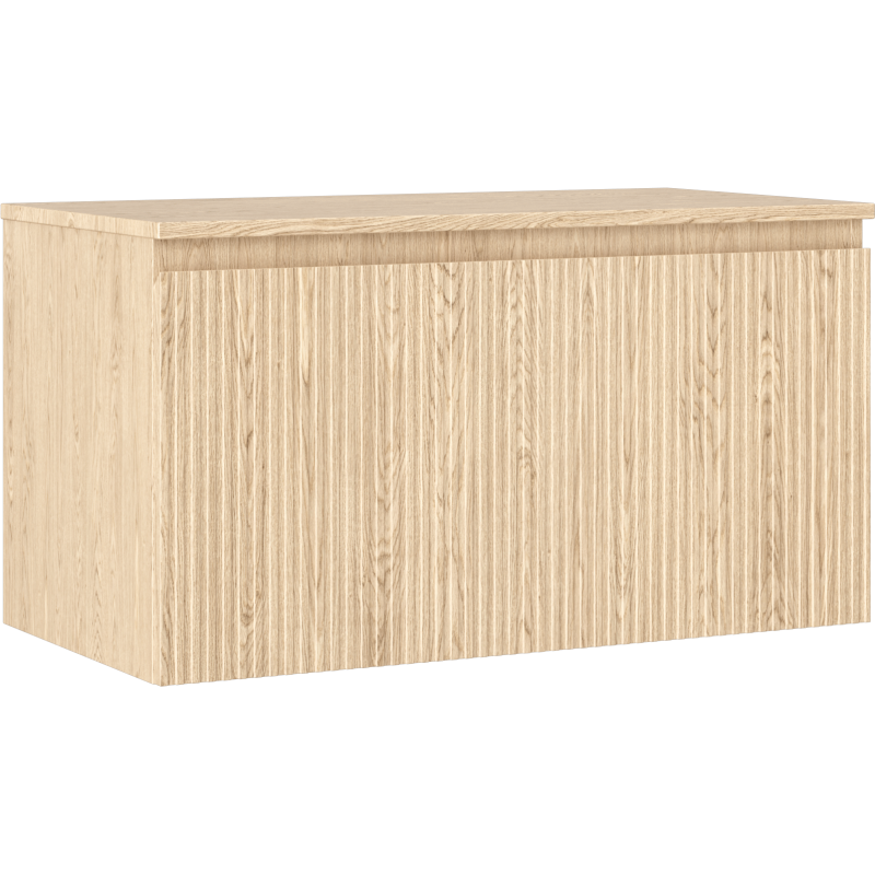 Mexen Rivel meuble de salle de bain sous lavabo 90 cm avec plateau, 1 tiroir, rainuré, chêne - 91A20-09047-1-BFC81