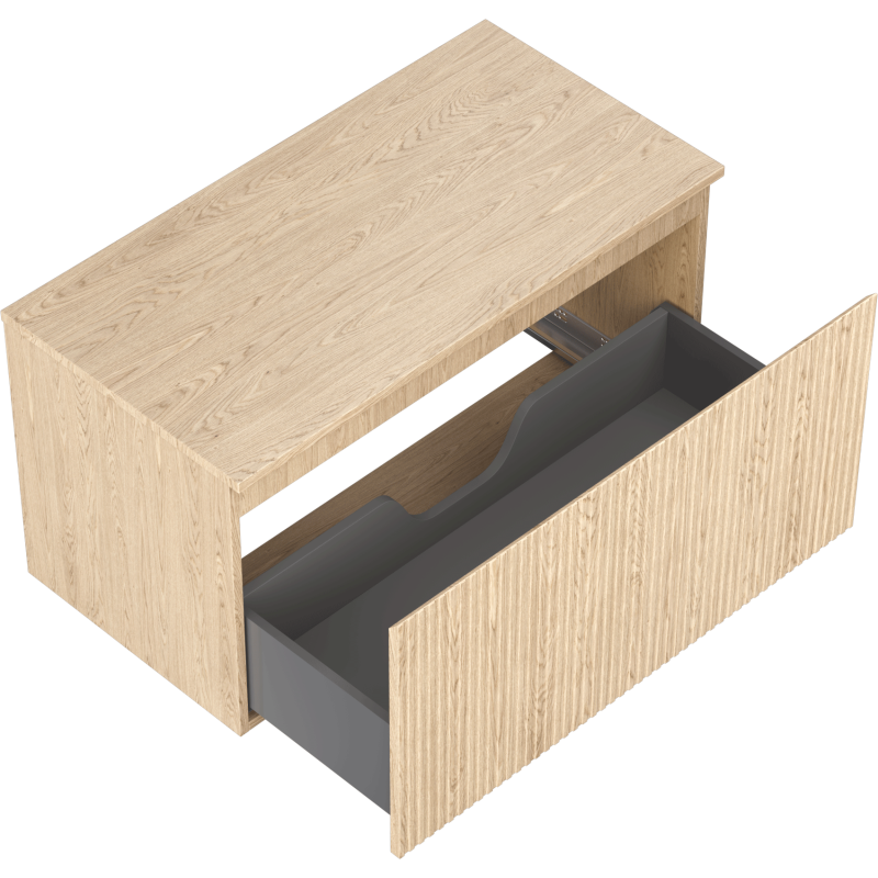 Mexen Rivel meuble de salle de bain sous-vasque 90 cm avec plateau, 1 tiroir, rainuré, chêne - 91A20-09047-1-BFC81