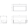 Mexen Rivel meuble de salle de bain sous-vasque 90 cm avec plateau, 1 tiroir, rainuré, chêne - 91A20-09047-1-BFC81