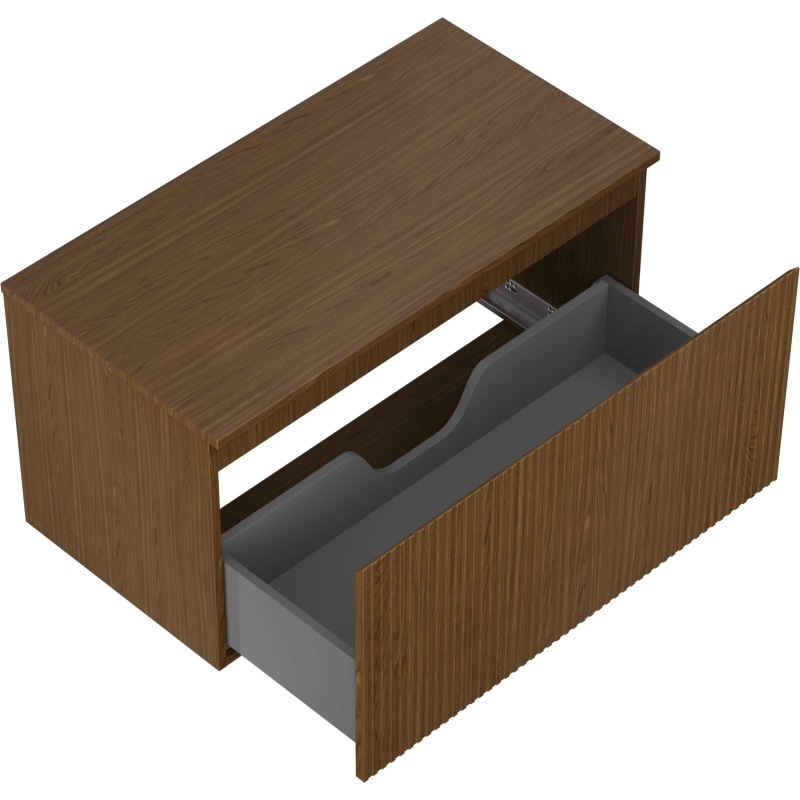 Mexen Rivel meuble de salle de bain sous-lavabo 90 cm avec plateau, 1 tiroir, rainuré, noyer - 91A20-09047-1-BFC86