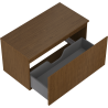 Mexen Rivel armoire de salle de bain sous-lavabo 90 cm avec plan de travail, 1 tiroir, rainurée, noyer - 91A20-09047-1-BFC86