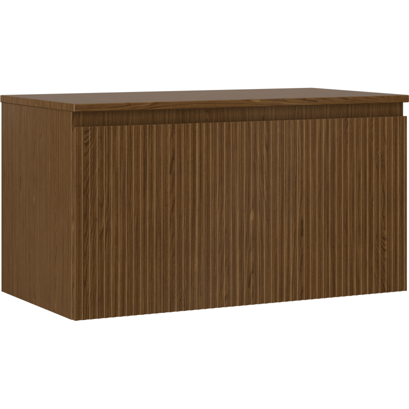 Mexen Rivel meuble de salle de bain sous-lavabo 90 cm avec plateau, 1 tiroir, rainuré, noyer - 91A20-09047-1-BFC86