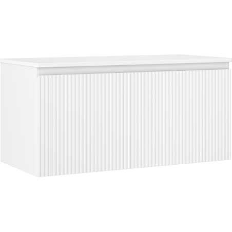 Mexen Rivel meuble de salle de bain sous lavabo 100 cm avec plateau, 1 tiroir, rainuré, blanc mat - 91A20-10047-1-BFC01