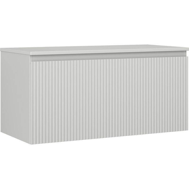 Mexen Rivel meuble de salle de bains sous-lavabo 100 cm avec plateau, 1 tiroir, rainuré, gris mat - 91A20-10047-1-BFC62