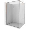 Mexen Kioto paroi de douche Walk-in 60 x 200 cm, cadre noir 8 mm, or rose - 800-060-101-60-70