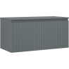 Mexen Rivel meuble de salle de bains sous-vasque 100 cm avec plateau, 1 tiroir, rainuré, graphite mat - 91A20-10047-1-BFC66