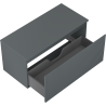 Mexen Rivel armoire de salle de bain sous lavabo 100 cm avec plateau, 1 tiroir, rainurée, graphite mat - 91A20-10047-1-BFC66