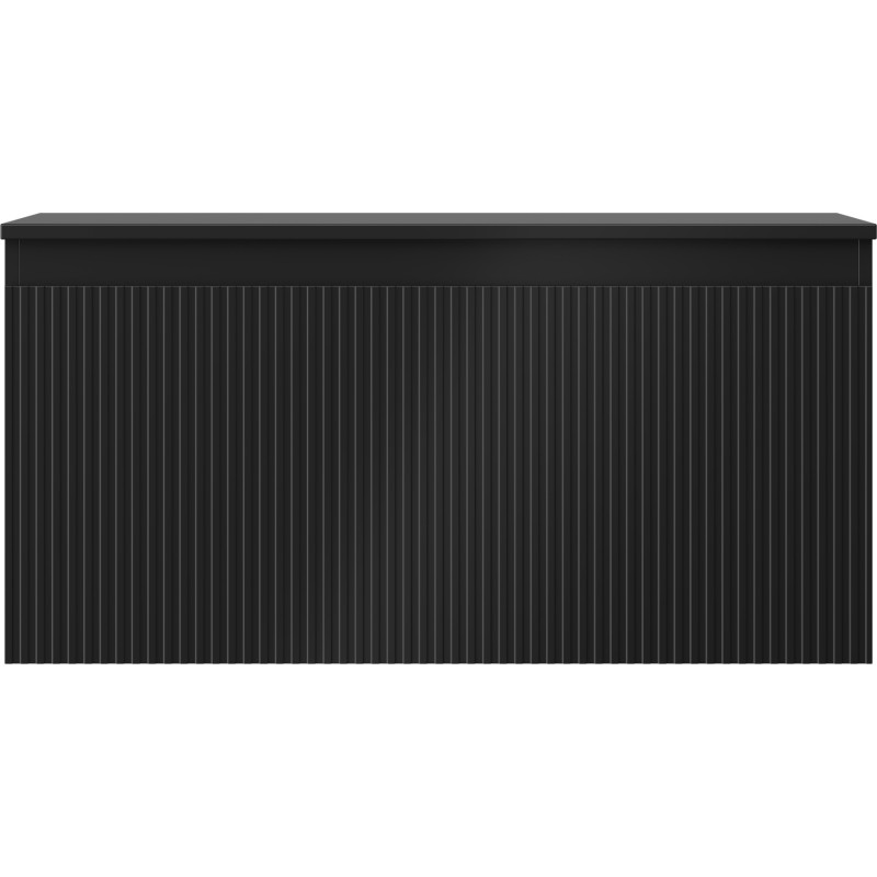 Mexen Rivel meuble de salle de bain sous vasque 100 cm avec plateau, 1 tiroir, rainuré, noir mat - 91A20-10047-1-BFC71