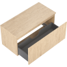 Mexen Rivel meuble sous-lavabo de salle de bain 100 cm avec plateau, 1 tiroir, rainuré, chêne - 91A20-10047-1-BFC81