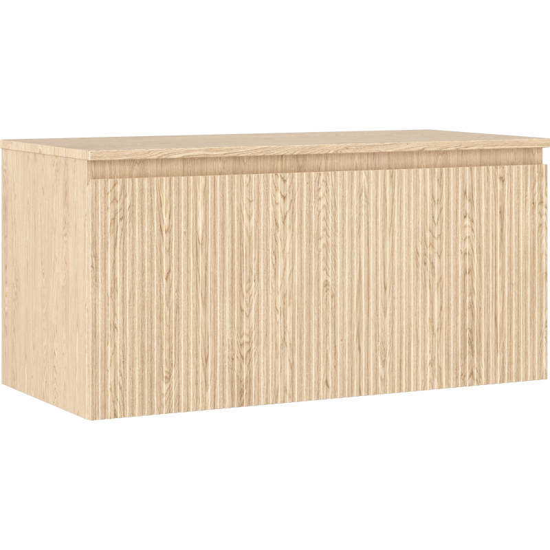 Mexen Rivel meuble de salle de bains sous lavabo 100 cm avec plateau, 1 tiroir, rainuré, chêne - 91A20-10047-1-BFC81