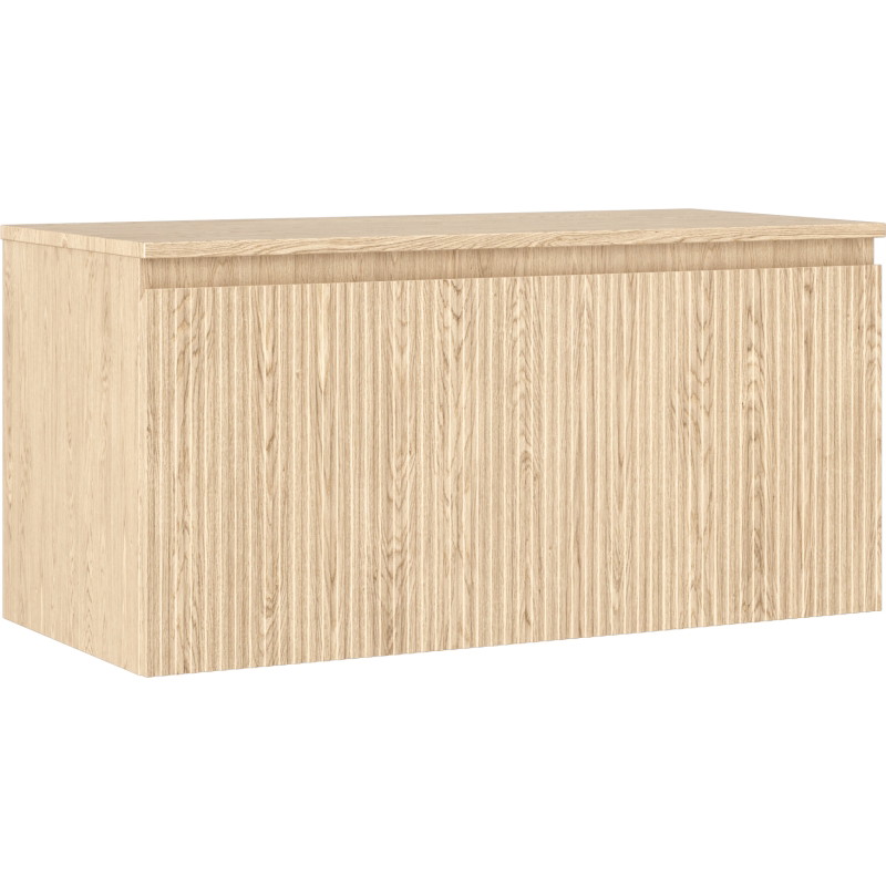 Mexen Rivel meuble sous-lavabo de salle de bain 100 cm avec plateau, 1 tiroir, rainuré, chêne - 91A20-10047-1-BFC81