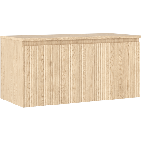 Mexen Rivel meuble de salle de bains sous lavabo 100 cm avec plateau, 1 tiroir, rainuré, chêne - 91A20-10047-1-BFC81