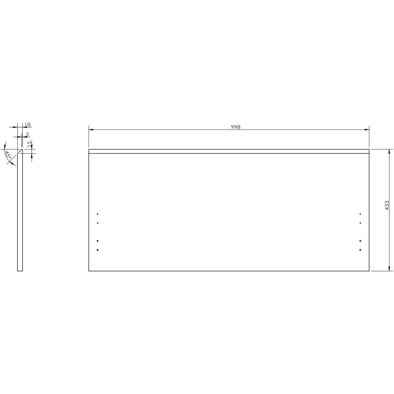 Mexen Rivel armoire de salle de bain 100 cm avec plateau, 1 tiroir, rainuré, noyer - 91A20-10047-1-BFC86