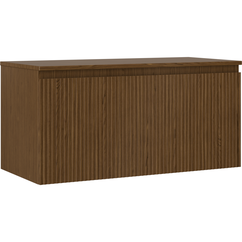 Mexen Rivel meuble de salle de bains sous lavabo 100 cm avec plan, 1 tiroir, rainuré, noyer - 91A20-10047-1-BFC86