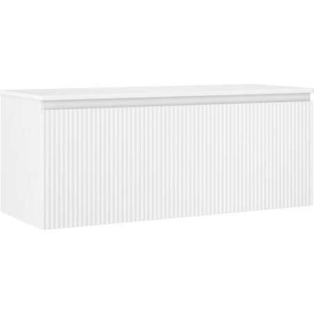 Mexen Rivel armoire de salle de bains sous lavabo 120 cm avec plateau, 1 tiroir, rainurée, blanc mat - 91A20-12047-1-BFC01