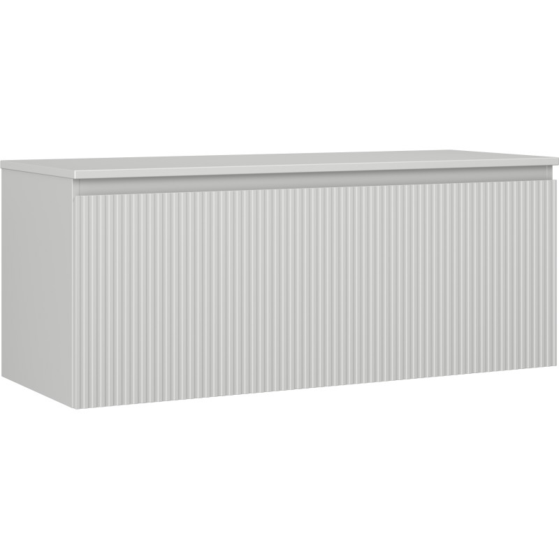 Mexen Rivel meuble de salle de bain sous-lavabo 120 cm avec plateau, 1 tiroir, rainuré, gris mat - 91A20-12047-1-BFC62