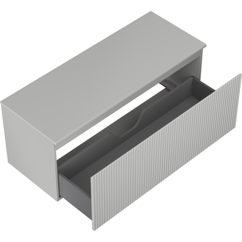 Mexen Rivel meuble de salle de bain sous-lavabo 120 cm avec plateau, 1 tiroir, rainuré, gris mat - 91A20-12047-1-BFC62