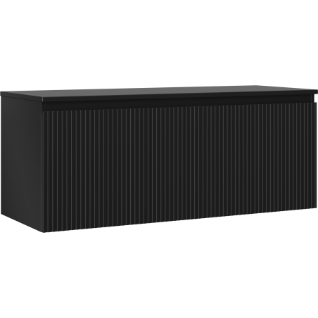 Mexen Rivel meuble de salle de bains sous lavabo 120 cm avec plateau, 1 tiroir, rainuré, noir mat - 91A20-12047-1-BFC71